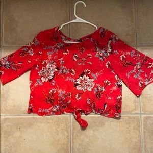 Floral tie back top